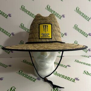 Monster Energy Drink Straw Hat Rehab Adjustable Drawstring Wide Brim OSFM
